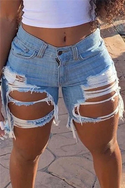 Hot sale women's summer ripped denim shorts fashion Internet celebrities shorts jeans plus size shorts S-5XL drop shipping - Image 8