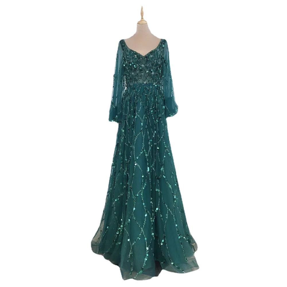 Hot Selling 2024 Elegant Dress V Neck Sequined Skirt Puff Sleeve Backless Sexy Tight Skirt Ladies Evening Party Dress - Image 5