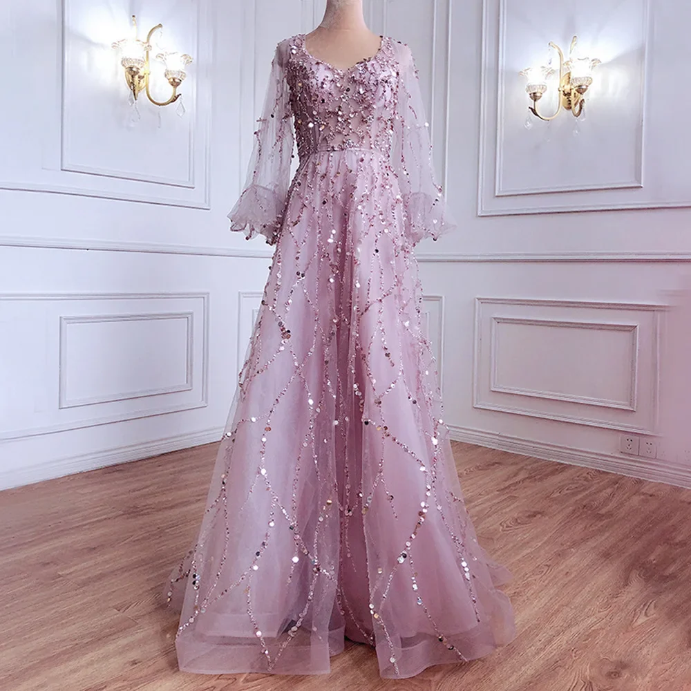 Hot Selling 2024 Elegant Dress V Neck Sequined Skirt Puff Sleeve Backless Sexy Tight Skirt Ladies Evening Party Dress - Image 6