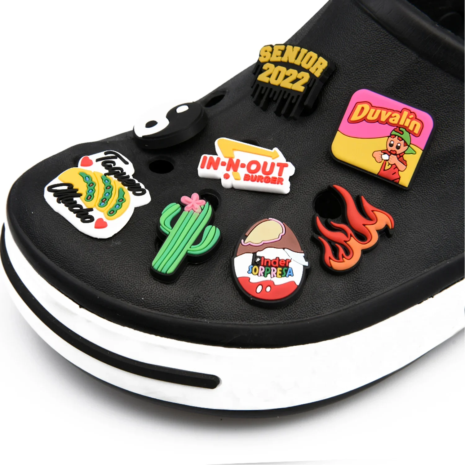Hot Selling Mexican Women Shoes Decorations Jamaica Mexico Flag Croc Shoe Charms Burger Drink Snake Food Bracelet Accessories - Image 2