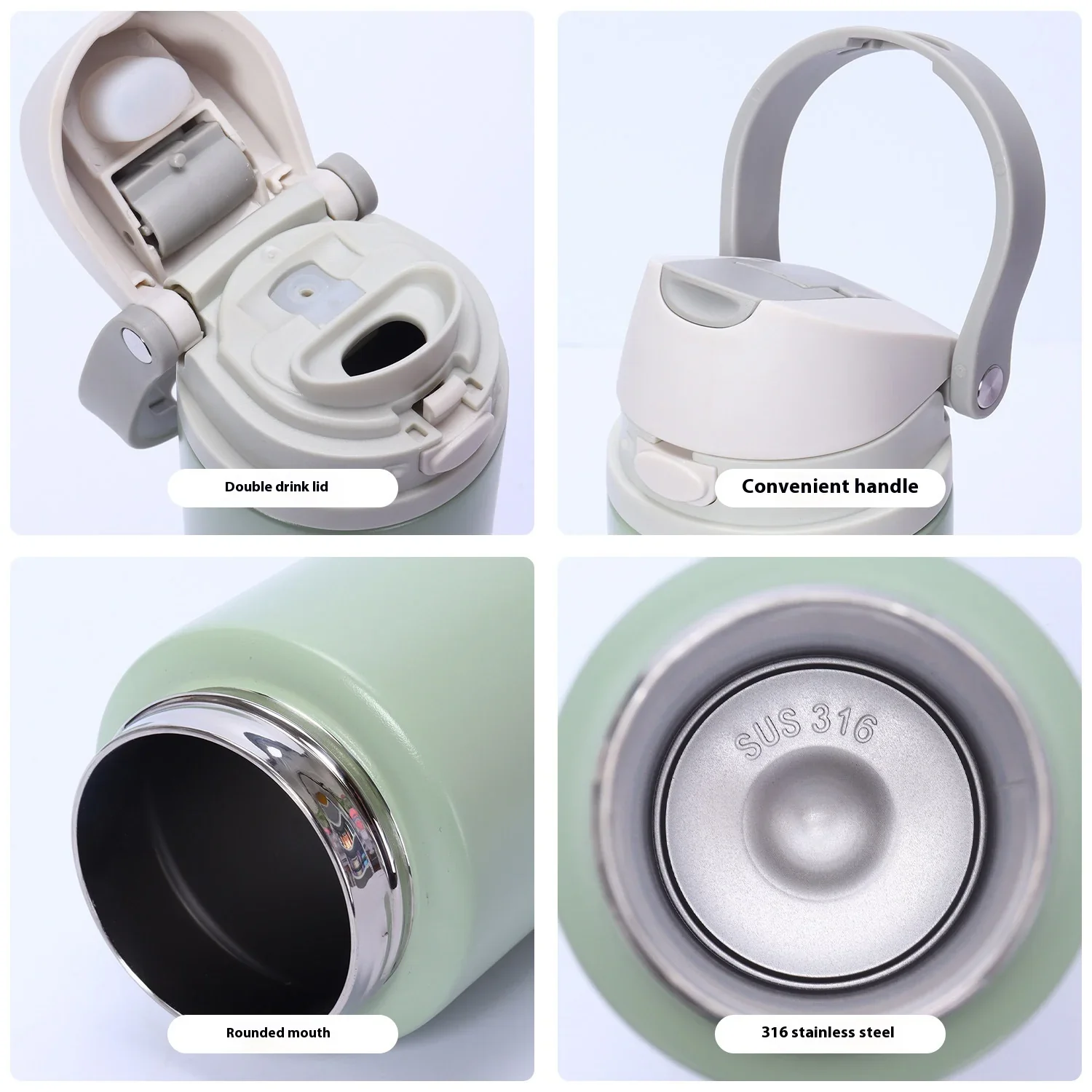 Hot-selling Stainless Steel Insulated Cups Large-capacity Portable Hand-held Sports Water Cups Car-mounted Handle Insulated Cups - Image 6