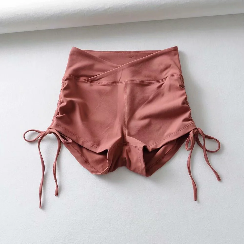 Hot summer ladies high waist drawstring athletic yoga booty shorts butt lift sexy women workout sport fitness running gym shorts - Image 4