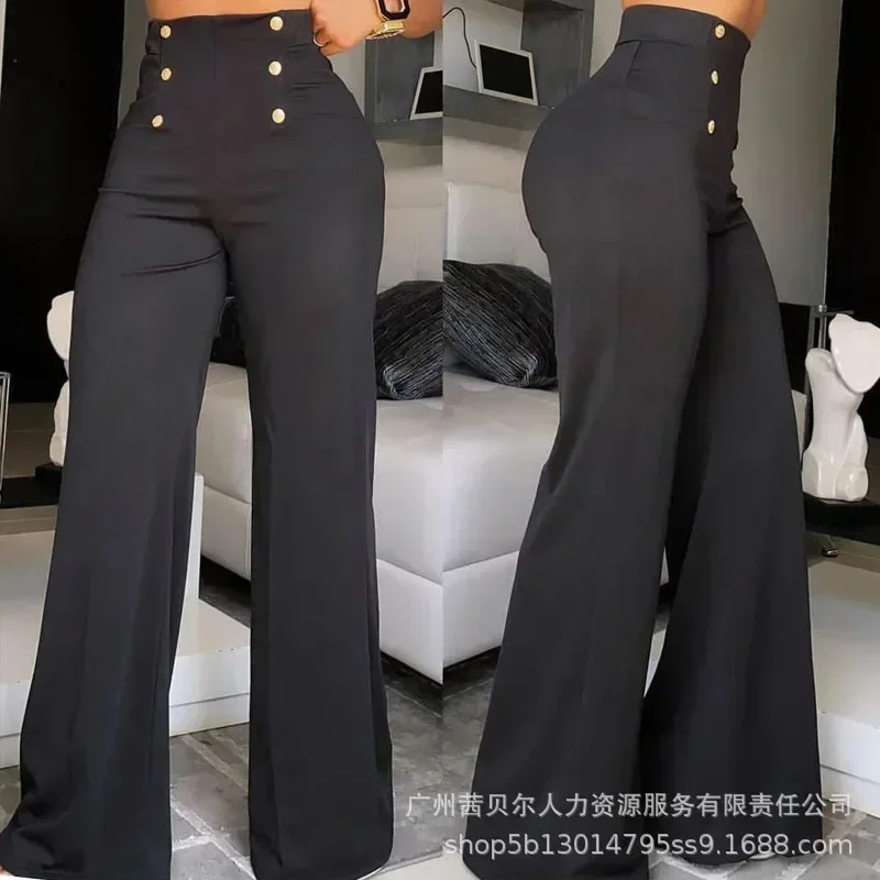 Houndstooth Print High Waist Work Pants Women Plaid Summer Spring Fashion Ankle Length Pants Office Lady - Image 9