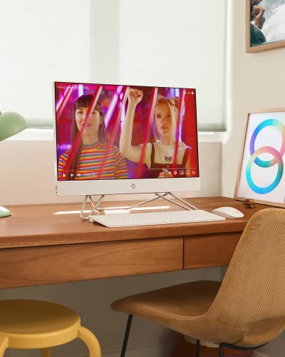 HP 27” All-in-One Desktop PC, AMD Ryzen 7 5700U, 12 GB RAM, 256 GB SSD & 1 TB Hard Drive, Full HD IPS Display, Windows 11 Pro, 720p Privacy Webcam, Dual Mics, Keyboard and Mouse (27-CB0052, 2022) - Image 2