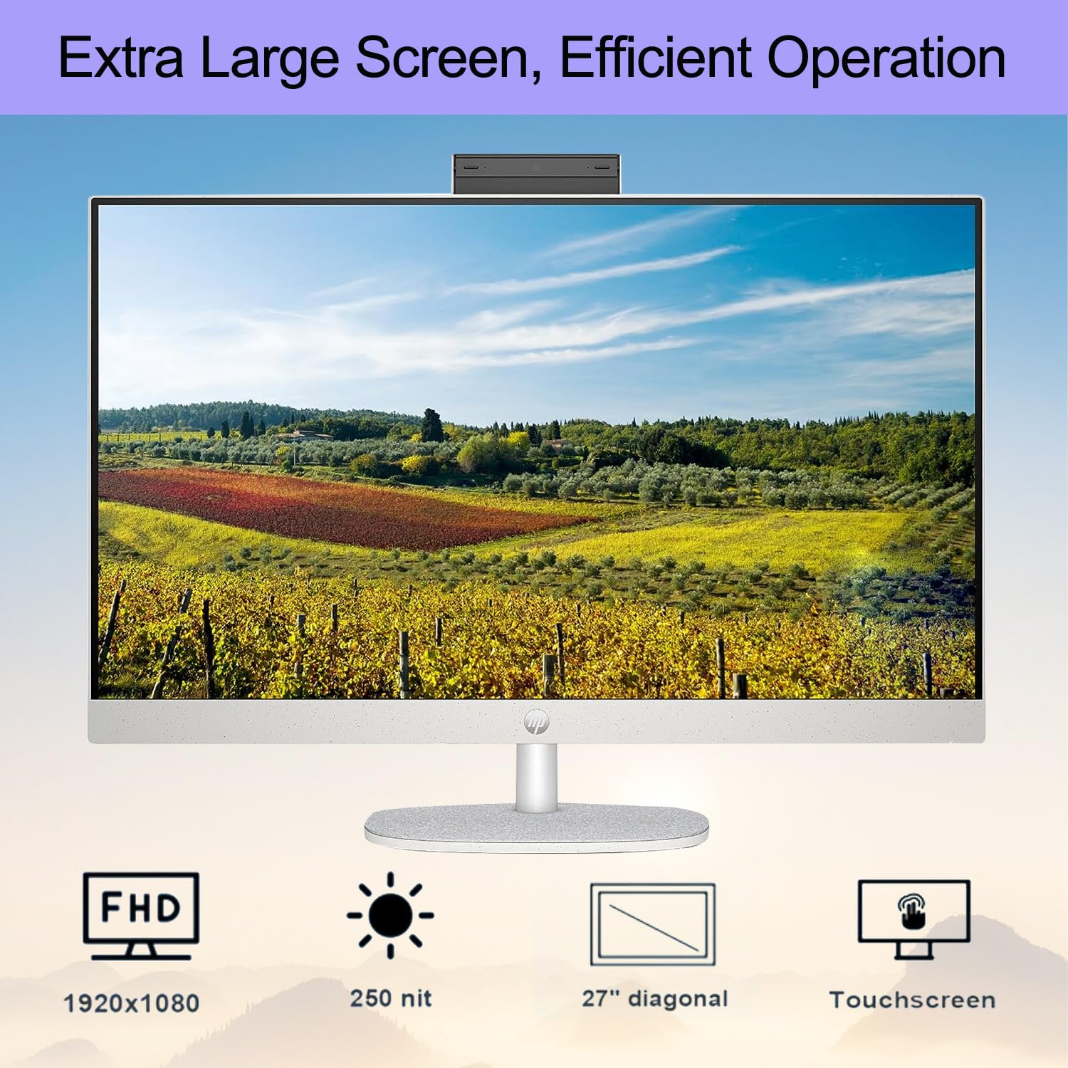 HP Essential All-in-One, 27" FHD Touchscreen, Intel Core i7-1355U, 64GB RAM, 4TB SSD, IR Camera, Wired Keyboard & Mouse, HDMI, RJ45, Wi-Fi 6, Windows 11 Home, White - Image 5