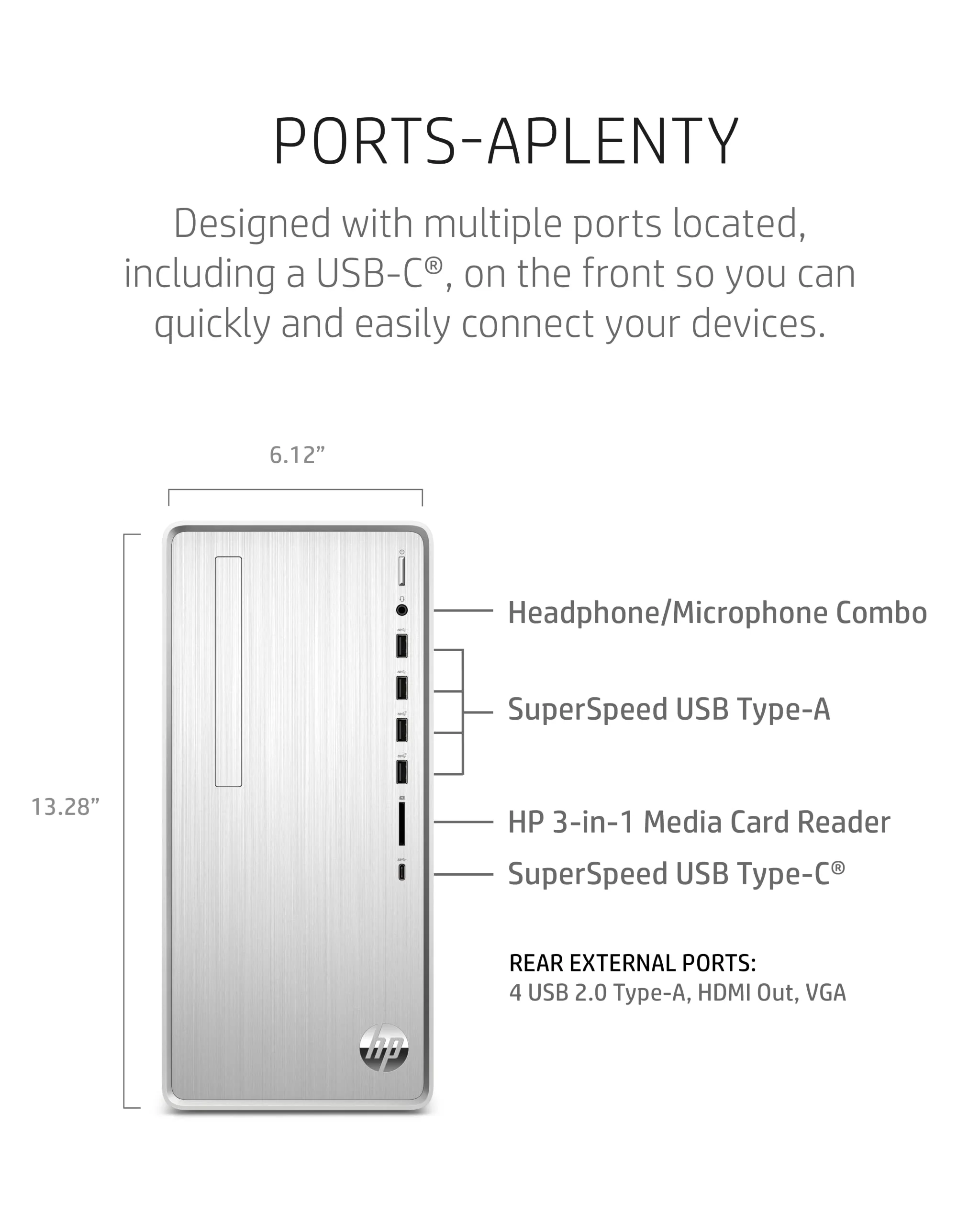 HP Pavilion Desktop PC, AMD Ryzen 7 5700G, 16 GB RAM, 512 GB SSD, Windows 11 Pro, Wi-Fi 5 & Bluetooth Connectivity, 9 USB Ports, Wired Mouse and Keyboard Combo, Pre-Built Tower (TP01-2022, 2021) - Image 5
