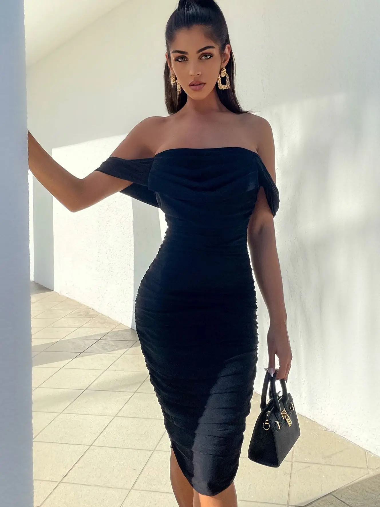 HQBORY High Quality Luxury Wedding Evening White Bandage Dress Summer Women 2023 Ladies Black Party Tight Dress Bodycon Vestidos - Image 3