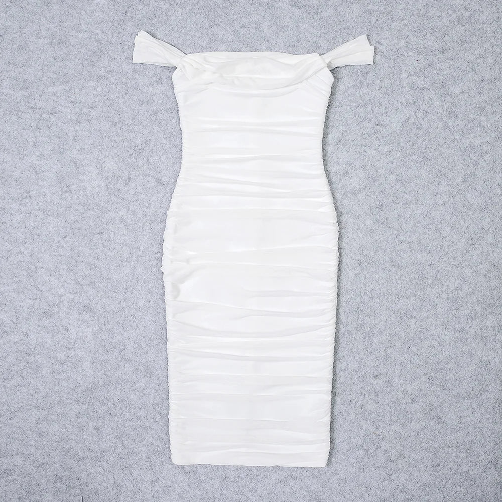 HQBORY High Quality Luxury Wedding Evening White Bandage Dress Summer Women 2023 Ladies Black Party Tight Dress Bodycon Vestidos - Image 5