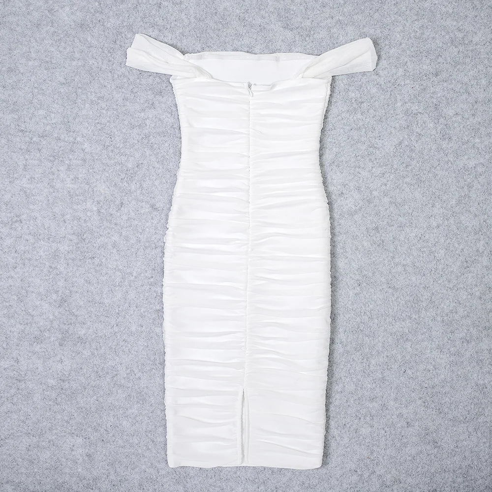 HQBORY High Quality Luxury Wedding Evening White Bandage Dress Summer Women 2023 Ladies Black Party Tight Dress Bodycon Vestidos - Image 6