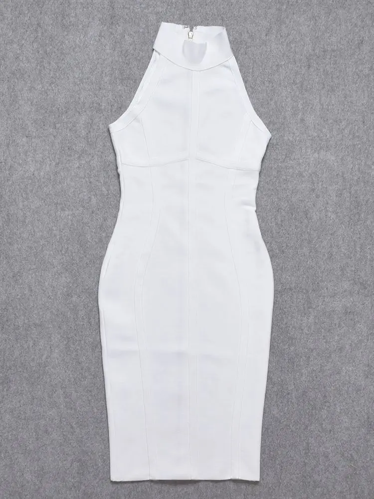 HQBORY Quality White Tank Vintage Bandage Dress Women Summer Autumn Wine Red Maxi Evening Dress Black Tight Party Vestidos - Image 4