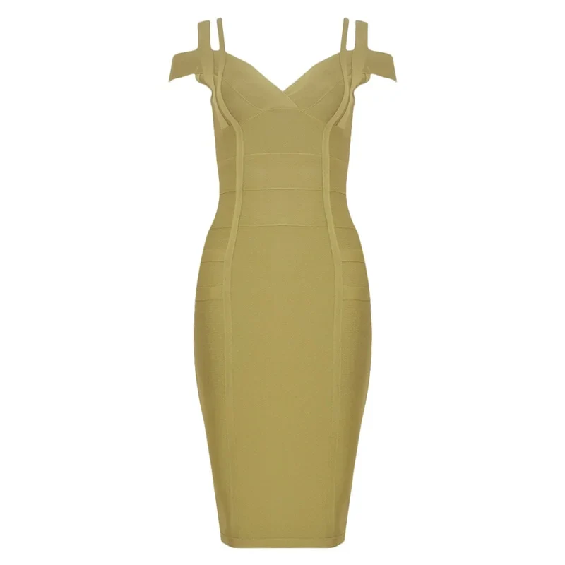 HQBORY Winter Women Mid length Bandage Dress Hottest Straps Wine Red Off Shulder deep V Sexy Elegant Vestidos High Quality - Image 9