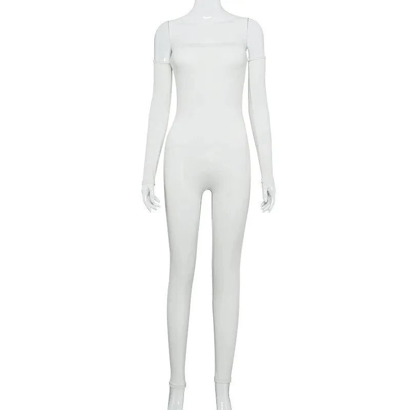 Hugcitar 2020 long sleeve slash neck sexy bodycon jumpsuit autumn winter women fashion streetwear outfits stretchy jumper - Image 6