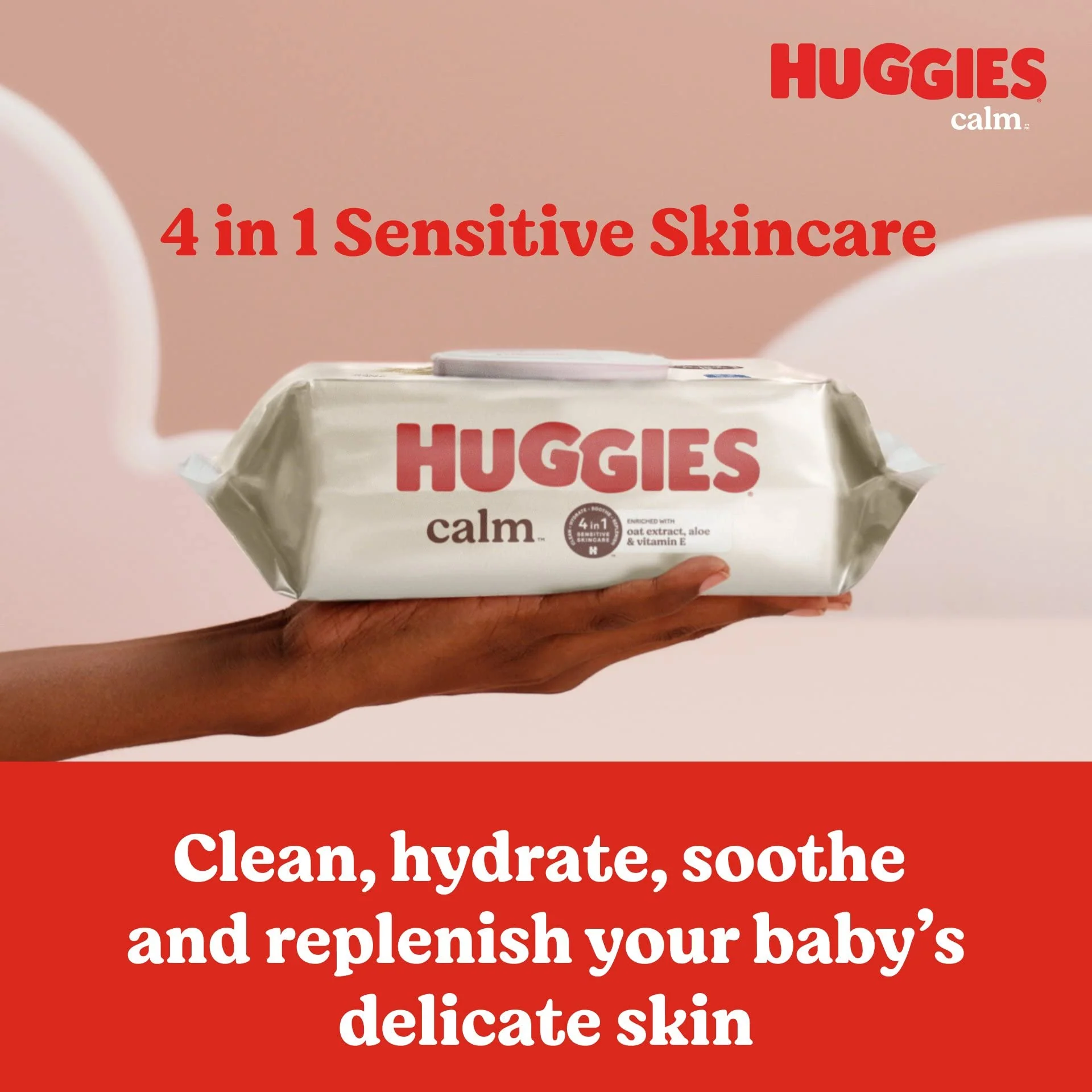 Huggies Calm Baby Diaper Wipes, Unscented, Hypoallergenic, 10 Push Button Packs (560 Wipes Total) - Image 7