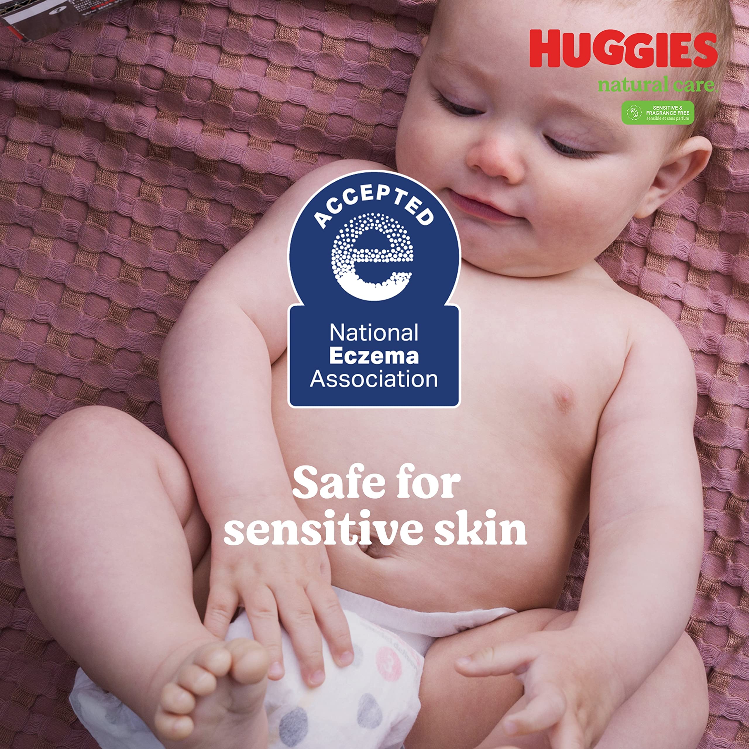 Huggies Natural Care Sensitive Baby Wipes, Unscented, Hypoallergenic, 99% Purified Water, 3 Refill Packs (528 Wipes Total) - Image 7