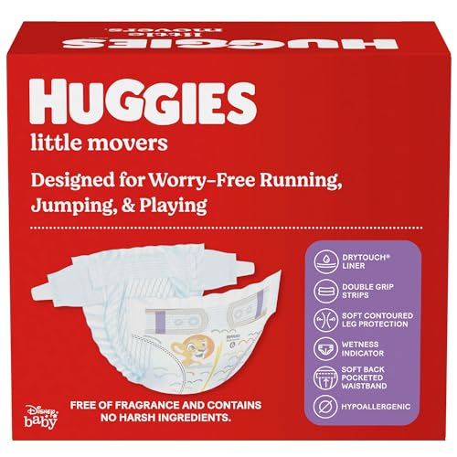Huggies Size 4 Diapers, Little Movers Baby Diapers, Size 4 (22-37 lbs), 58 Count - Image 4