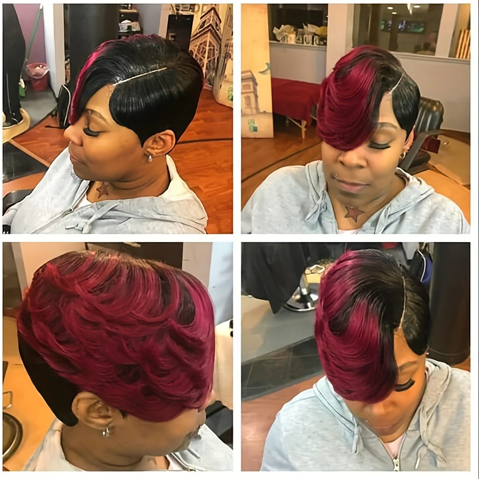 Human Hair Wig Pixie Cut Wig Short Straight Wig Human Hair Wig For Women - Image 4