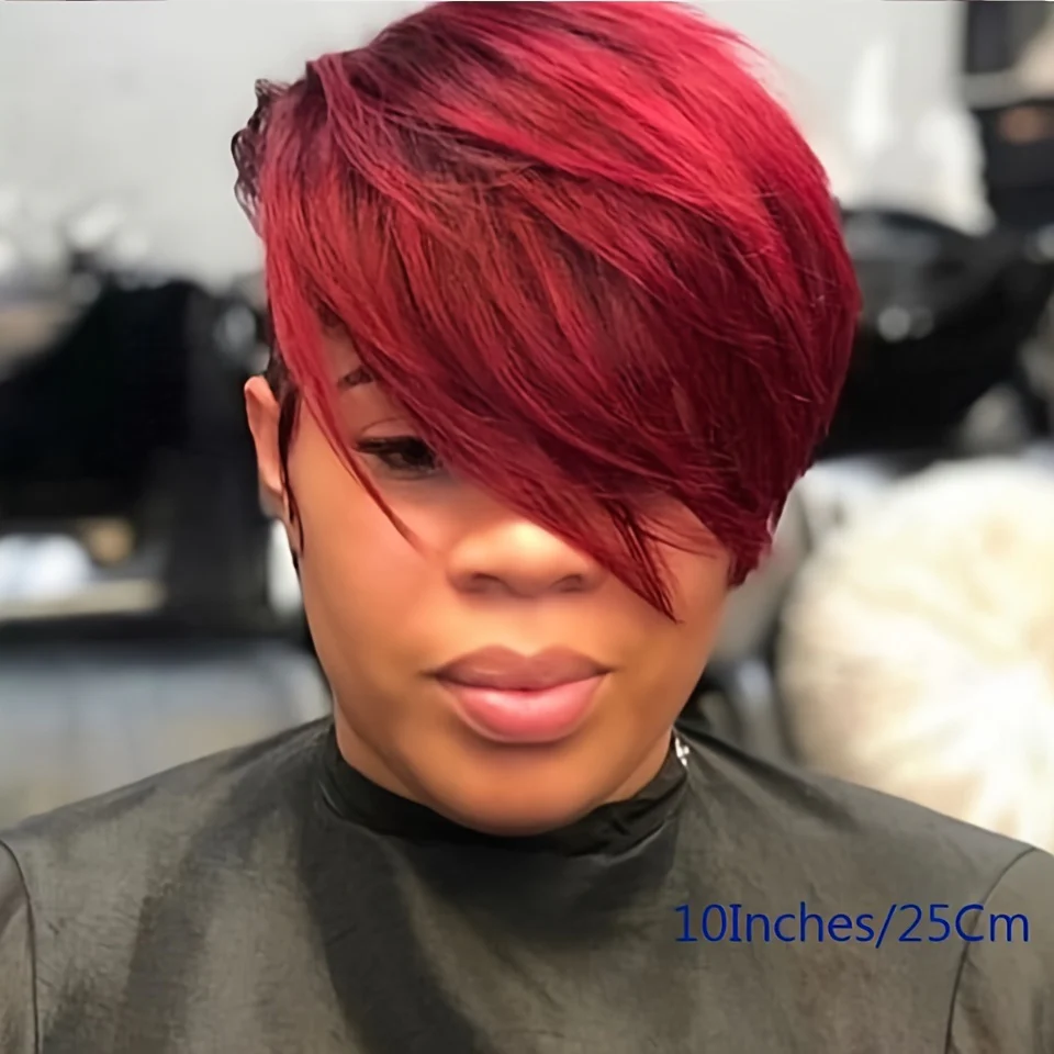 Human Hair Wig Pixie Cut Wig Short Straight Wig Human Hair Wig For Women - Image 3