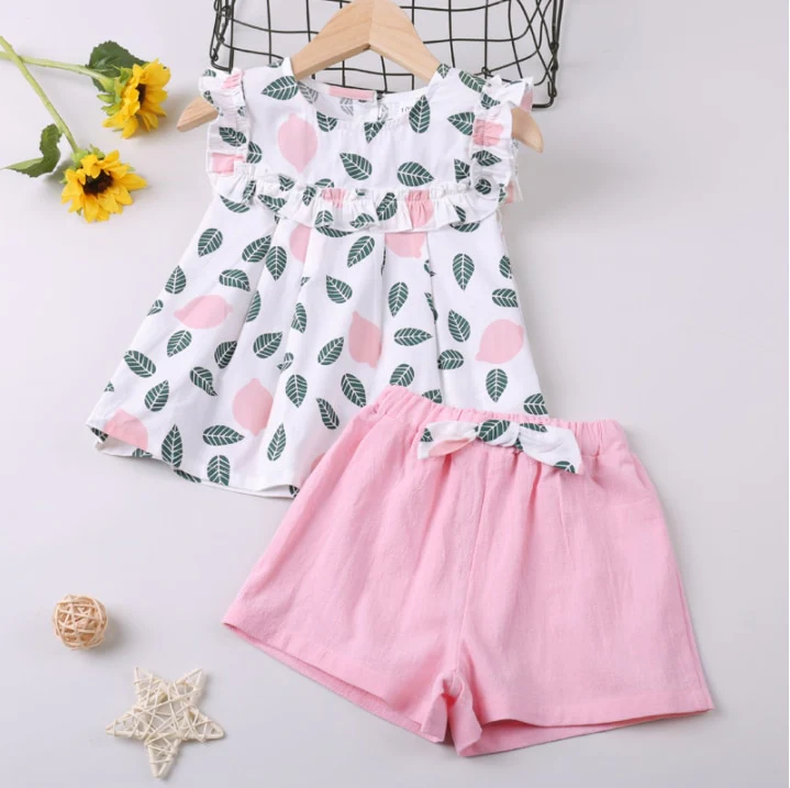 Humor Bear Summer Girl Clothes Sets 2Pcs Fashion Navy Short Sleeve +Pleated Skirt Kids Clothes Suit Cute Toddler Clothes - Image 3