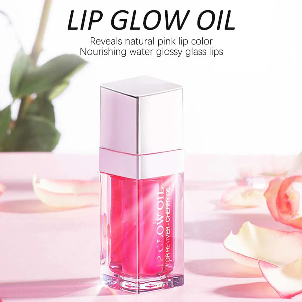 Hydrating Lip Glow Oil, Moisturizing Lip Oil Gloss, Transparent Tinted Lip Balm, Transparent Toot Lip Oil, Plumping Lip Gloss, Long Lasting Nourishing Non-sticky (Cherry) - Image 3