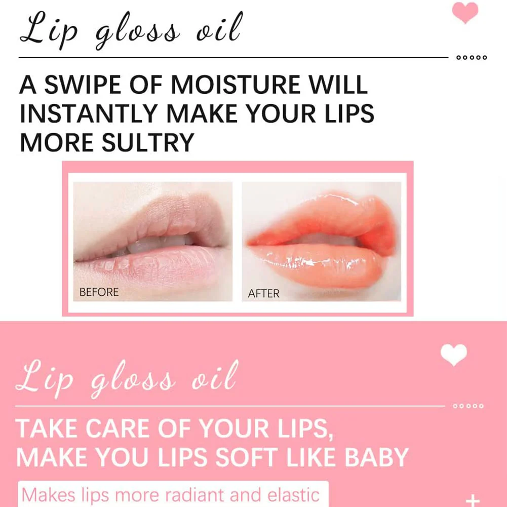Hydrating Lip Glow Oil, Moisturizing Lip Oil Gloss, Transparent Tinted Lip Balm, Transparent Toot Lip Oil, Plumping Lip Gloss, Long Lasting Nourishing Non-sticky (Cherry) - Image 4