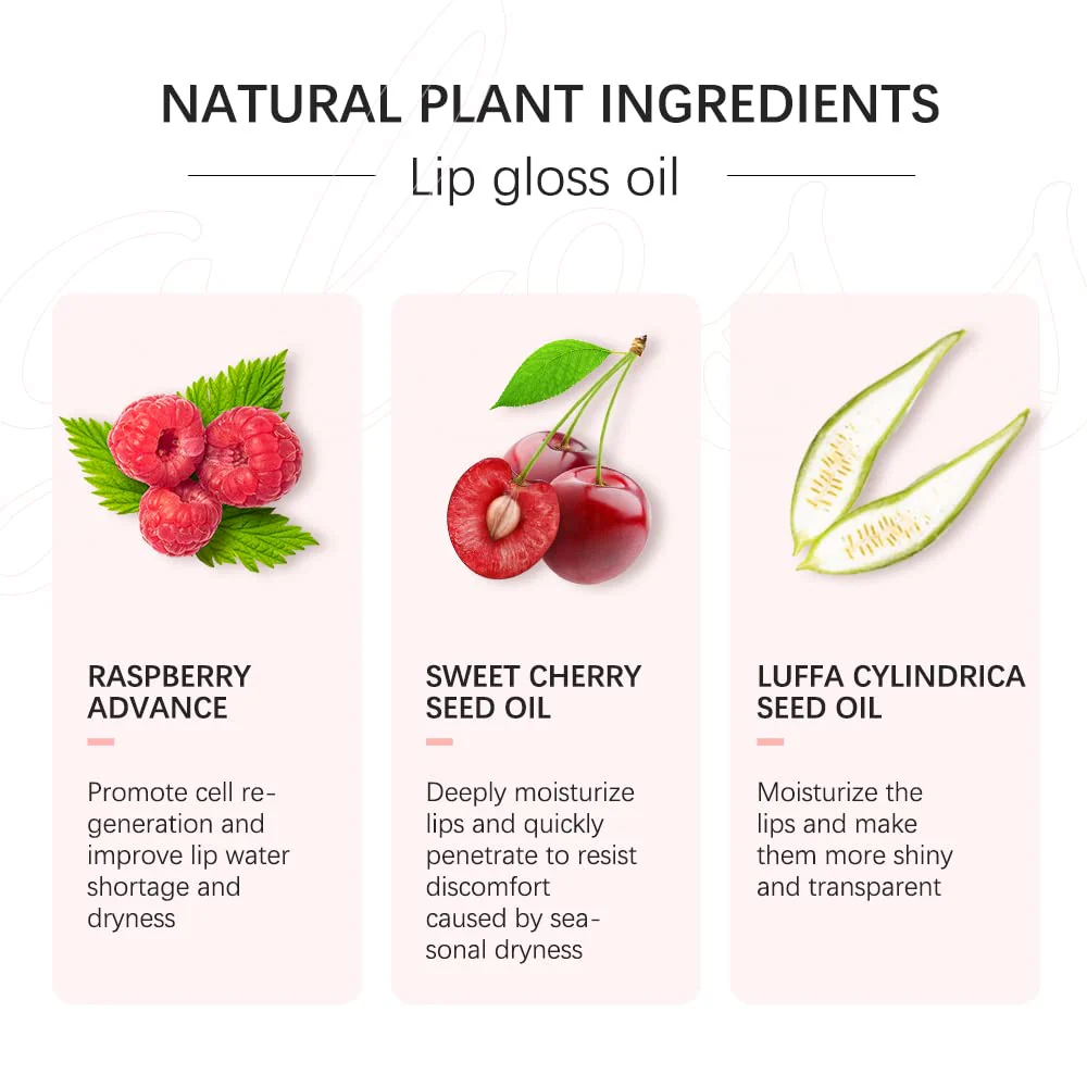 Hydrating Lip Glow Oil, Moisturizing Lip Oil Gloss, Transparent Tinted Lip Balm, Transparent Toot Lip Oil, Plumping Lip Gloss, Long Lasting Nourishing Non-sticky (Cherry) - Image 7