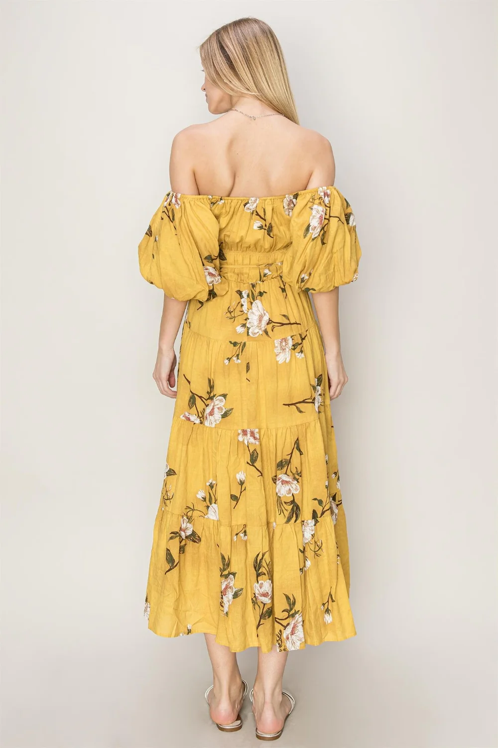 HYFVE Floral Puff Sleeve Tiered Dress - Image 2