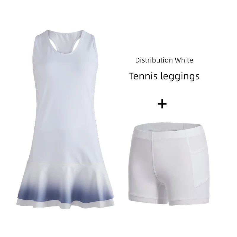 I-Shaped Gradient Color Breathable Wicking Tennis Dress - Image 7