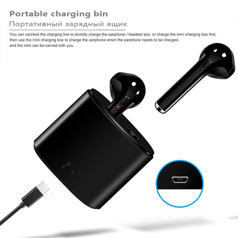 i7s tws Wireless Headphones Bluetooth 5.0 Earphones sport Earbuds Headset With Mic Charging box Headphones For all smartphones - Image 5