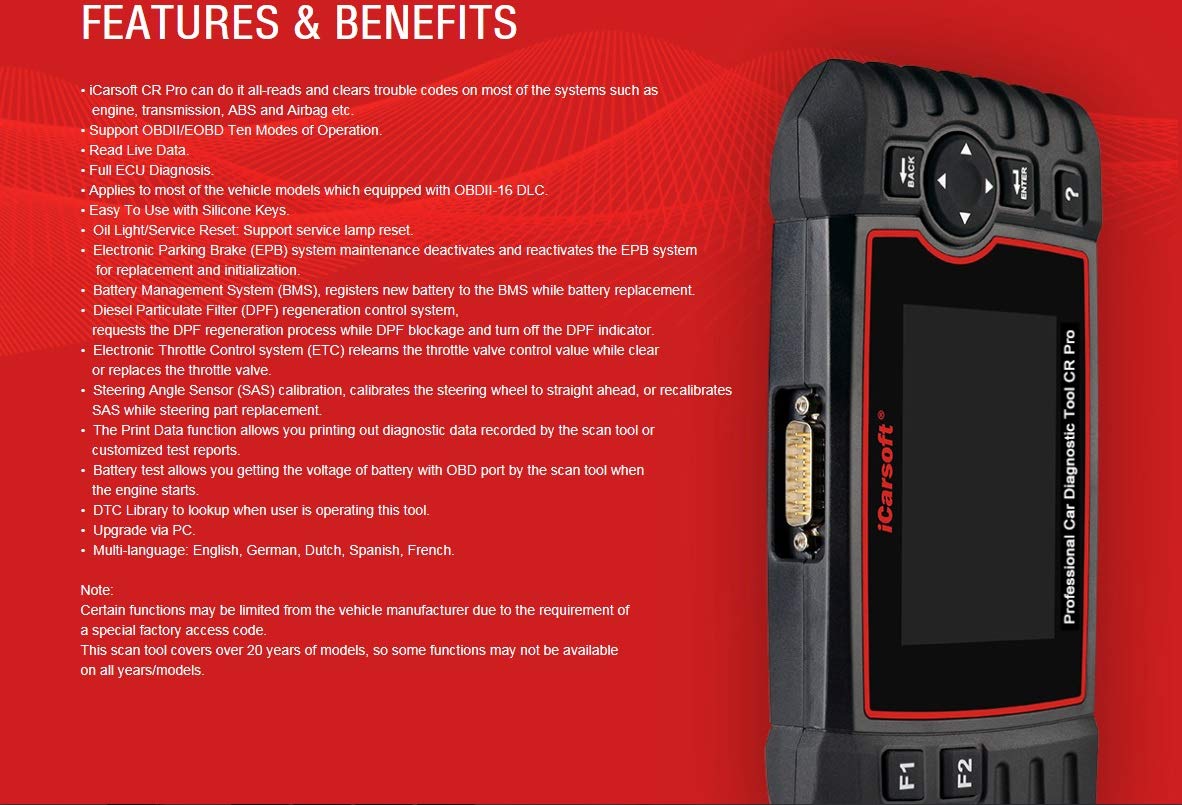 iCarsoft CR Pro Diagnostic Scan Tool - Image 7