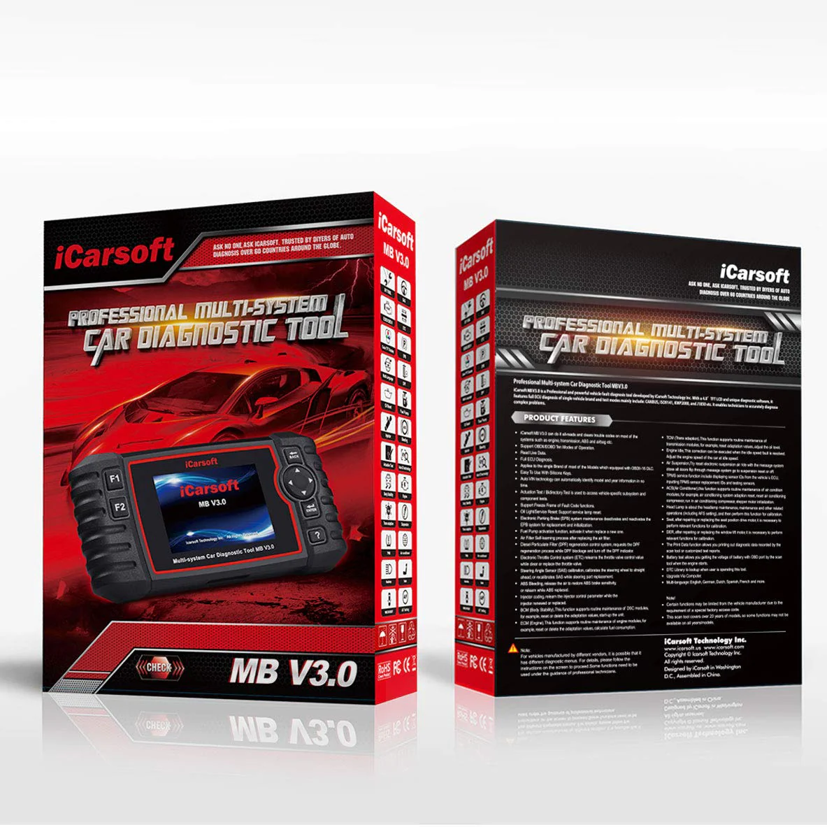 iCarsoft MB V3.0 for Mercedes-Benz/Sprinter/Smart Diagnostic Tool with auto VIN/Quick Test/Actuation Test - Image 2