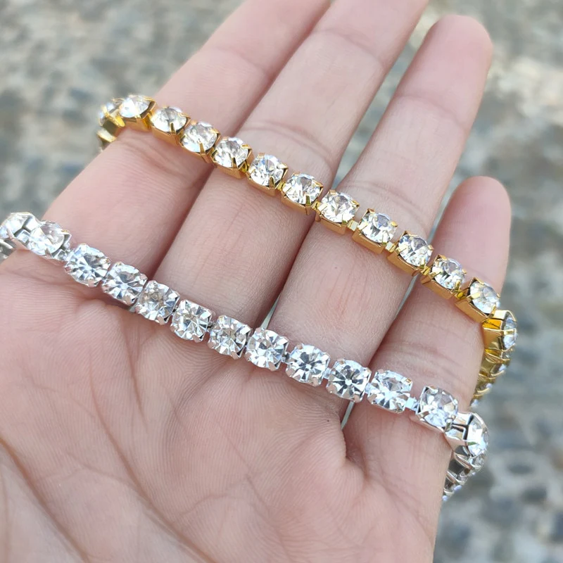 Iced Out Bling White Tennis Chain Anklet Bracelets For Women Hip Hop Cubic Zirconia Leg Chain Foot Jewelry Friendship Gift - Image 13