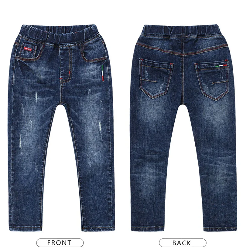 IENENS Fashion Jeans For Kids Boys Denim Long Pants Spring Autumn Slim Jeans Young Boy Cowboy Trousers Elastic Waist Pants - Image 5