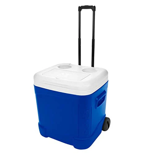Igloo Ice Cube Wheeled Roller Cooler, White/Blue, 60 Qt - Image 2