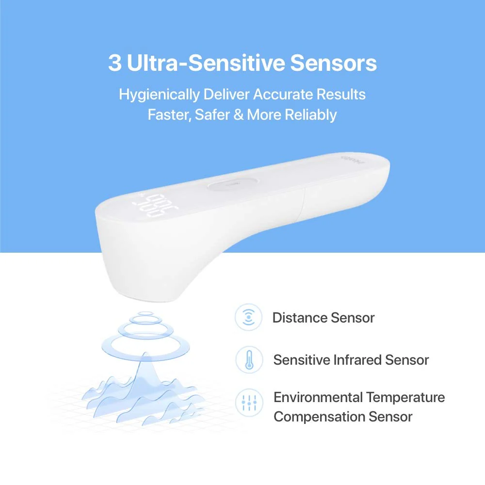 iHealth No-Touch Forehead Thermometer, Infrared Digital Thermometer for Adults and Kids, Touchless Baby Thermometer, 3 Ultra-Sensitive Sensors, Large LED Digits, Quiet Vibration Feedback, Non Contact - Image 7