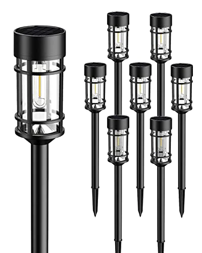 ILANCK Solar Pathway Lights 8 Pack, Bright Solar Lights Outdoor Waterproof IP65, LED Solar Garden Lights Metal Landscape Lighting for Yard, Path, Driveway - Image 2