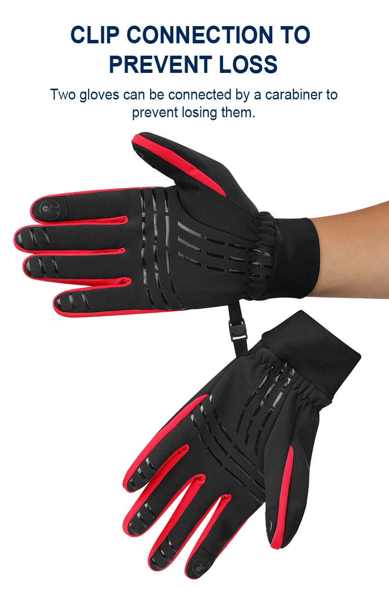 INBIKE Winter Gloves for Men Women Thermal Fleece Cycling Gloves Full Finger Touchscreen Anti-Shock Road Mountain Bicycle Gloves - Image 14