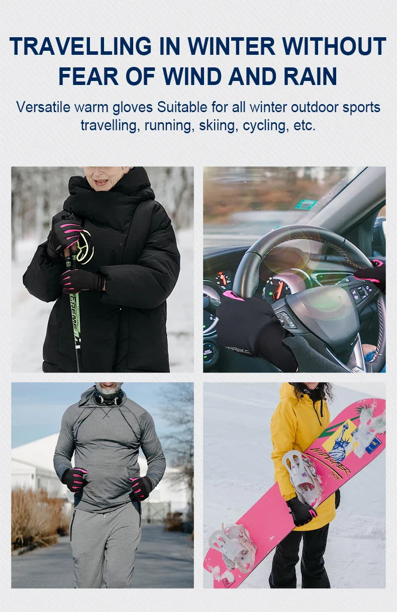 INBIKE Winter Gloves for Men Women Thermal Fleece Cycling Gloves Full Finger Touchscreen Anti-Shock Road Mountain Bicycle Gloves - Image 16