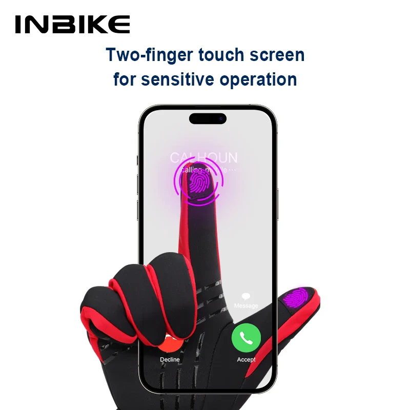 INBIKE Winter Gloves for Men Women Thermal Fleece Cycling Gloves Full Finger Touchscreen Anti-Shock Road Mountain Bicycle Gloves - Image 5