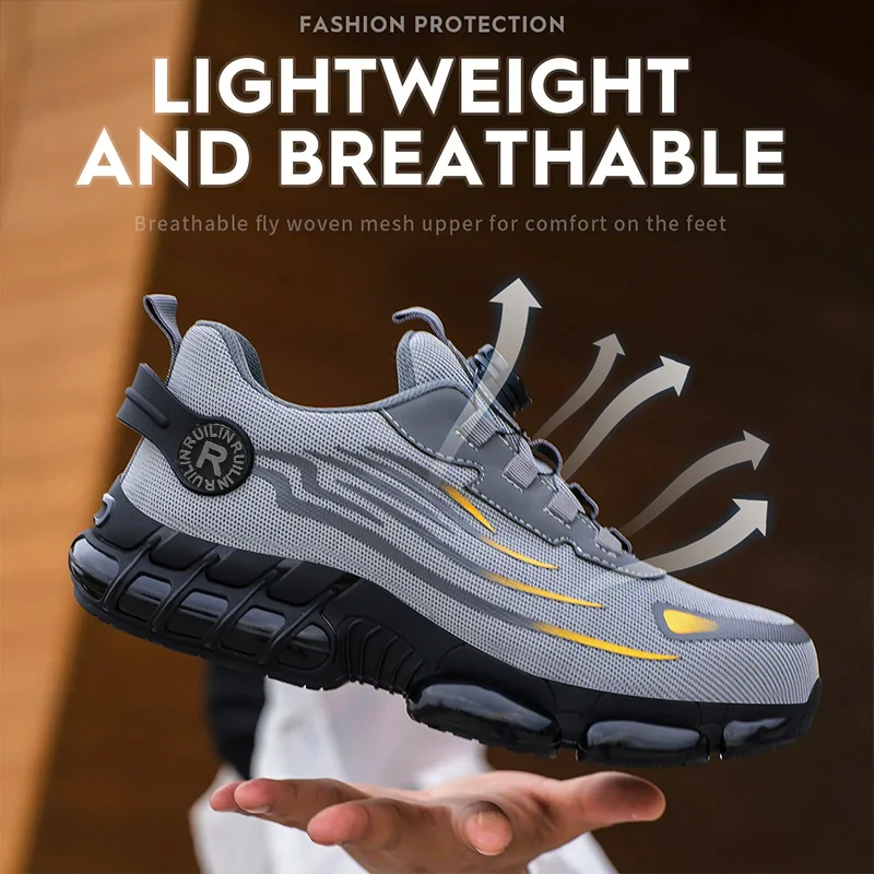 Indestructible Steel Toe Protective Safety Shoes Slip Resistant Abrasion Resistant Work Shoes Men Tough Comfortable Sneaker ﻿ - Image 5