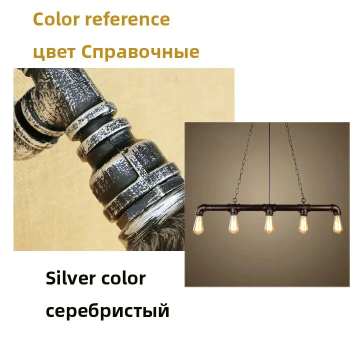 Industrial Vintage Light Wrought Iron Pipe Chandelier Bar Coffee Shop Bar Retro Loft Lighting Personality Pendant Lamp HeadLight - Image 10