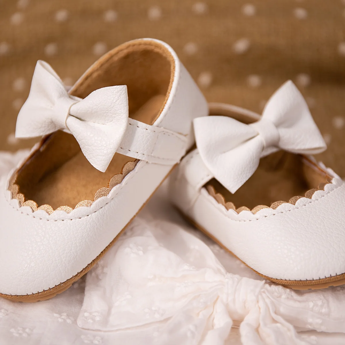 Infant Baby Girls Mary Jane Flats, Soft Sole Princess Dress Shoes Crib Shoes First Walker Shoes - Image 3