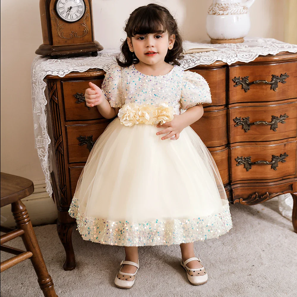 Infant Sequin Bow Baptism Dress for Girl Christening First 1st Birthday Dress Gown Party White Dresses for Baby Toddler Vestido - Image 13