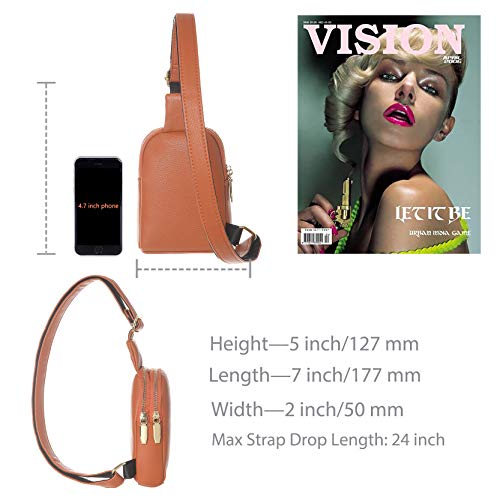 INICAT Small Crossbody Sling Bag Faux Leather Fanny Pack Purses for Women(Orange Red) - Image 5