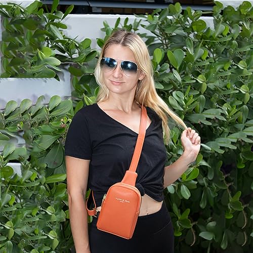 INICAT Small Crossbody Sling Bag Faux Leather Fanny Pack Purses for Women(Orange Red) - Image 7