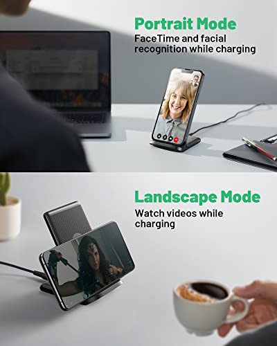 INIU Wireless Charger, 15W Fast Qi-Certified Wireless Charging Station with Sleep-Friendly Adaptive Light Compatible with iPhone 15 14 13 12 Pro XS 8 Plus Samsung Galaxy S23 S22 S21 Note 20 Google etc - Image 3