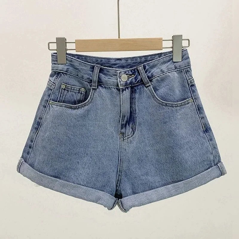 Ins Shorts Women Denim Vintage Summer Basic Simple All-match Hot Sale High Waist Leisure Ulzzang Ladies Streetwear Chic Classic - Image 4
