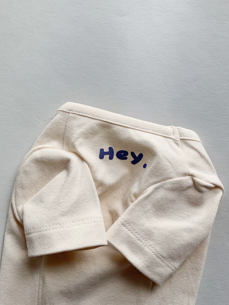INS Style South Korea K-style Minimalist Printed Half Sleeve Pet Clothes Dogs and Cats Bottoming Pet Stretch Pure Color Letters - Image 5
