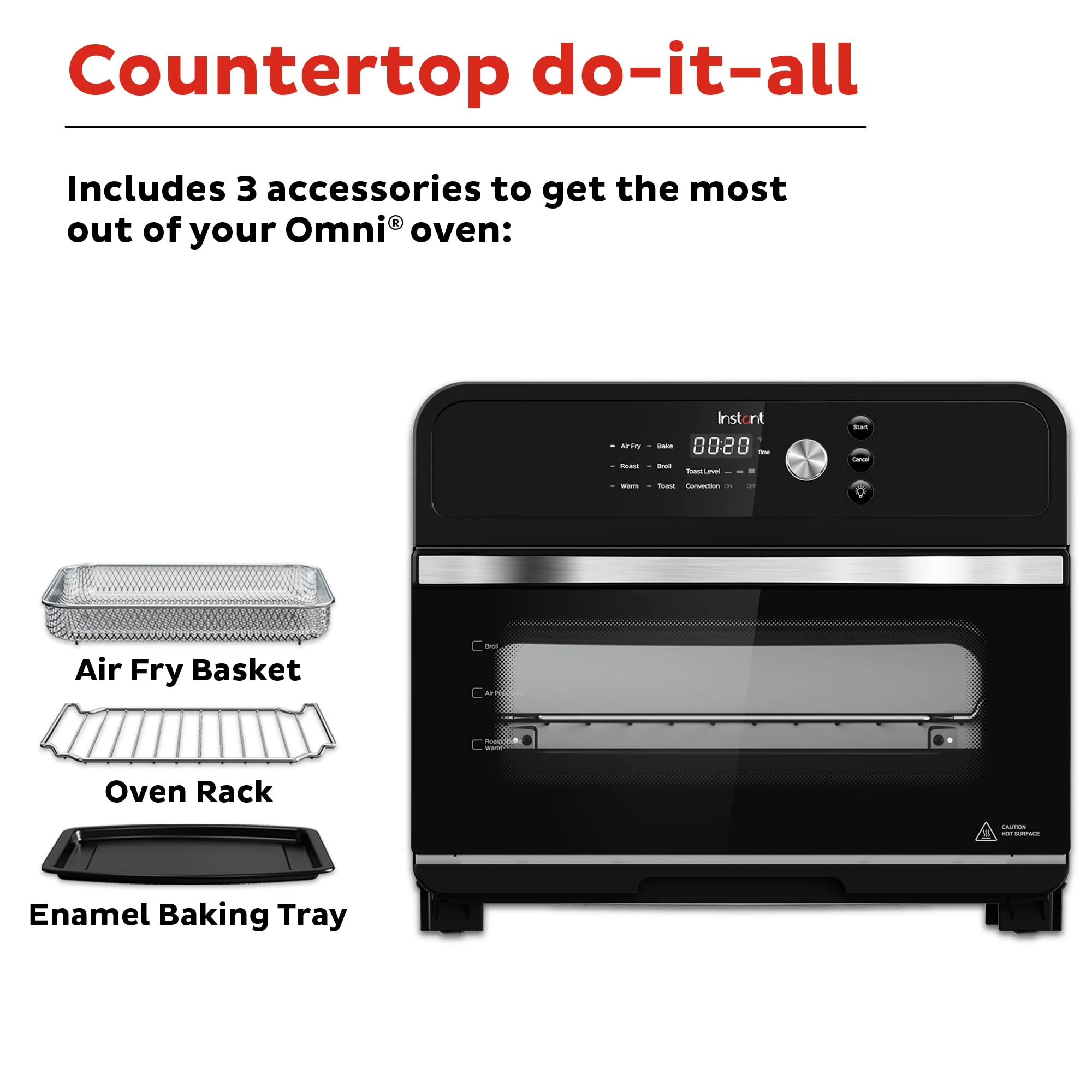 Instant Omni Air Fryer Toaster Oven Combo 19 QT/18L, From the Makers of Instant Pot, 7-in-1 Functions, Fits a 12" Pizza Oven, 6 Slices of Bread, App with Over 100 Recipes, Black Finish - Image 3
