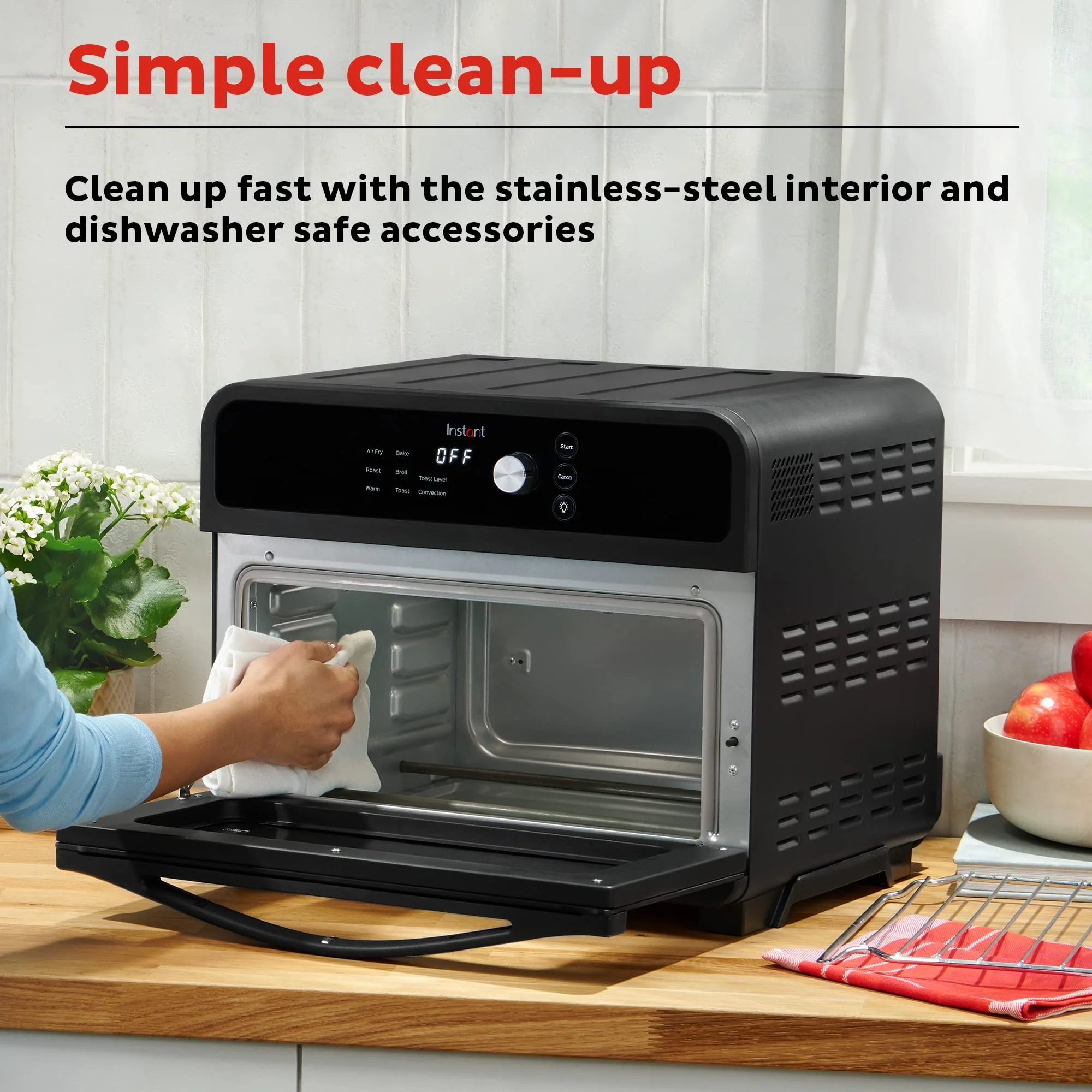 Instant Omni Air Fryer Toaster Oven Combo 19 QT/18L, From the Makers of Instant Pot, 7-in-1 Functions, Fits a 12" Pizza Oven, 6 Slices of Bread, App with Over 100 Recipes, Black Finish - Image 4
