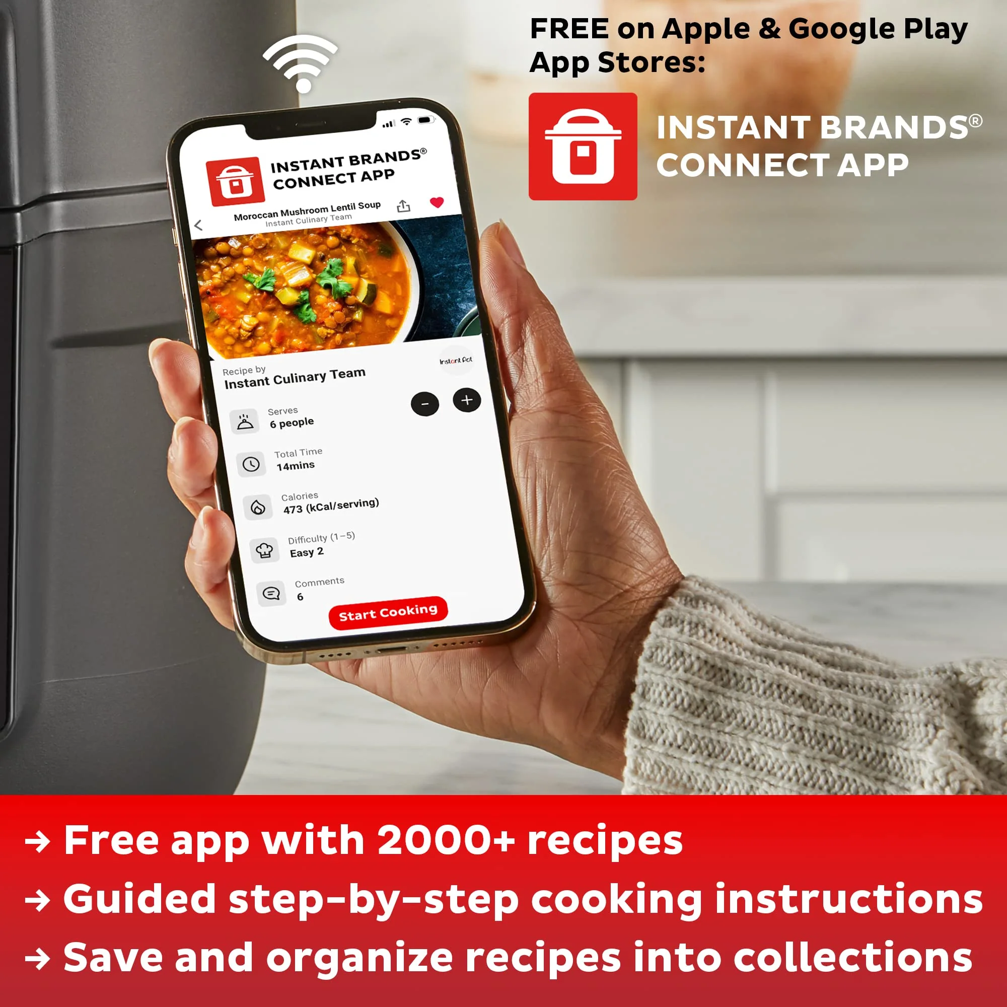 Instant Pot Duo Plus, 8-Quart Whisper Quiet 9-in-1 Electric Pressure Cooker, Slow Rice Cooker, Steamer, Sauté, Yogurt Maker, Warmer & Sterilizer, App With Over 800 Recipes, Stainless Steel - Image 2